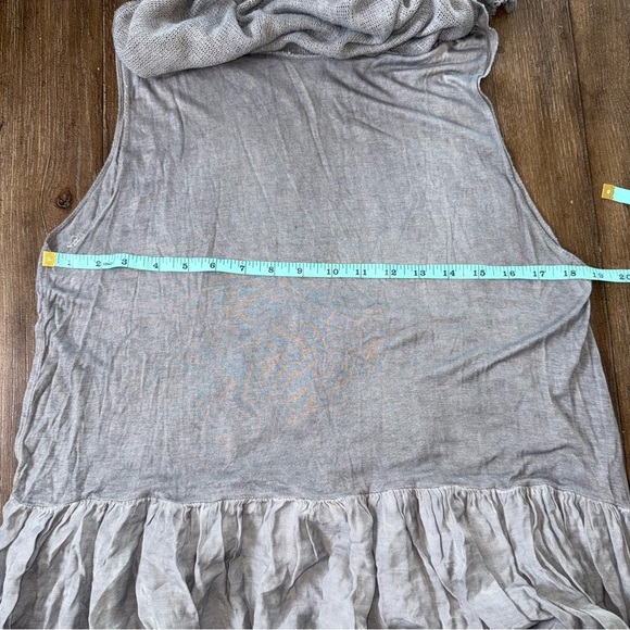 Eternelle Lagenlook Layering Sweater Shirt Mohair Crochet Distressed Grey S/M - Picture 5 of 7